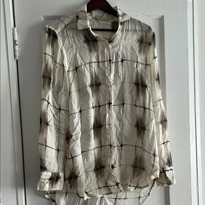 Bella Dahl Black and White Casual Button Down Shirt